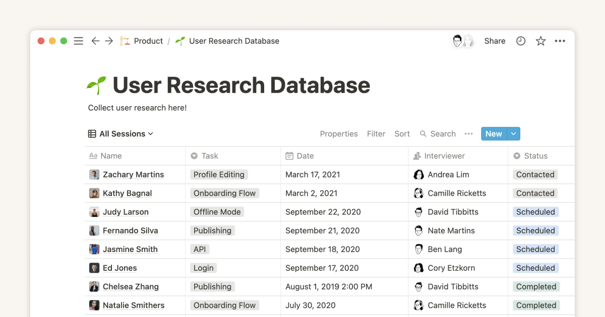 How startups conduct user research using Notion